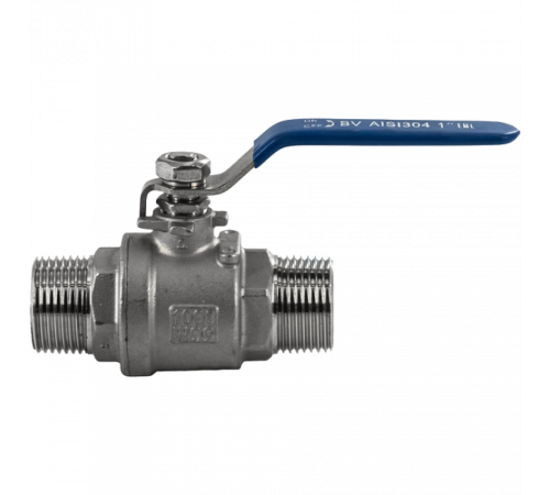 Кран шаровый муфтовый двусоставной НР/НР нержавеющий (2PC), AISI304 DN25 (1