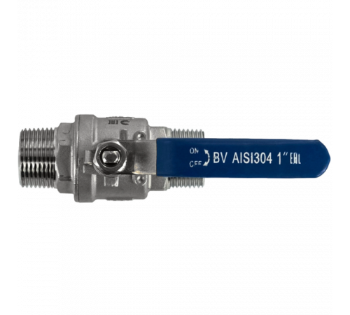 Кран шаровый муфтовый двусоставной НР/НР нержавеющий (2PC), AISI304 DN25 (1