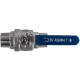 Кран шаровый муфтовый двусоставной НР/НР нержавеющий (2PC), AISI304 DN25 (1