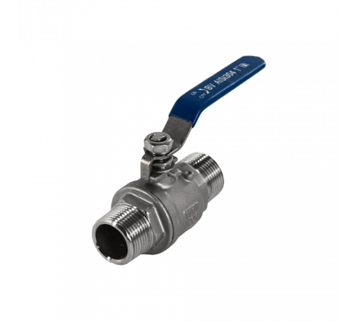 Кран шаровый муфтовый двусоставной НР/НР нержавеющий (2PC), AISI304 DN25 (1