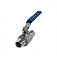 Кран шаровый муфтовый двусоставной НР/НР нержавеющий (2PC), AISI304 DN20 (3/4"), (CF8), PN63