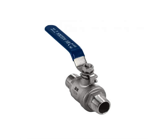Кран шаровый муфтовый двусоставной НР/НР нержавеющий (2PC), AISI304 DN15 (1/2