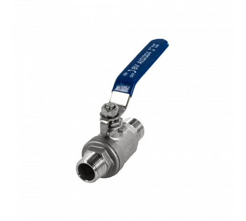 Кран шаровый муфтовый двусоставной НР/НР нержавеющий (2PC), AISI304 DN15 (1/2