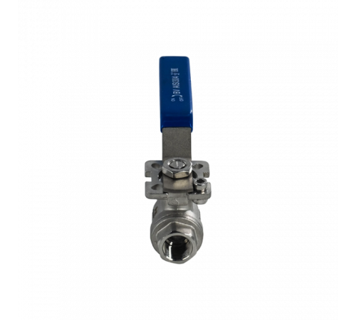 Кран шаровый муфтовый под привод нержавеющий (2PC), AISI304 DN15 (1/2