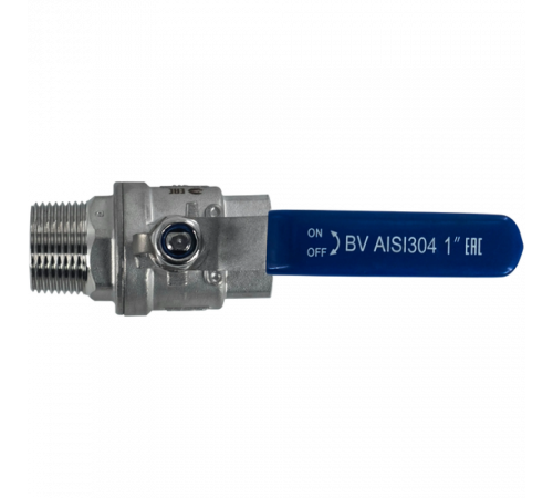 Кран шаровый муфтовый двусоставной ВР/НР нержавеющий (2PC), AISI304 DN25 (1