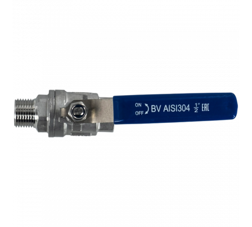 Кран шаровый муфтовый двусоставной ВР/НР нержавеющий (2PC), AISI304 DN15 (1/2