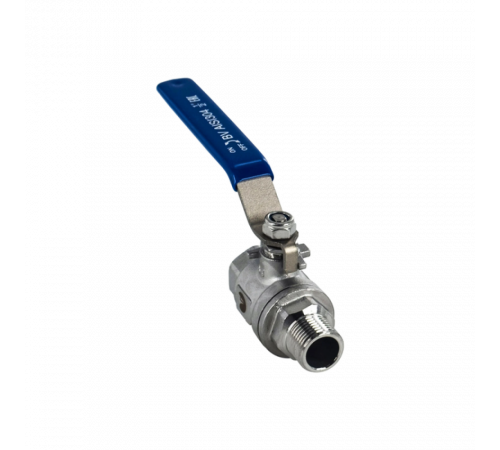Кран шаровый муфтовый двусоставной ВР/НР нержавеющий (2PC), AISI304 DN15 (1/2