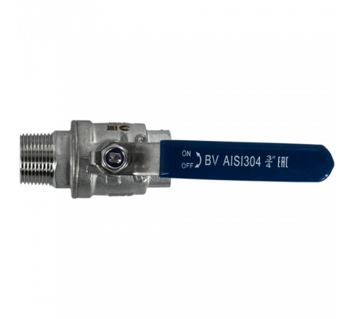 Кран шаровый муфтовый двусоставной ВР/НР нержавеющий (2PC), AISI304 DN20 (3/4