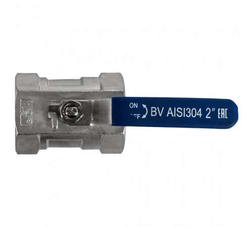 Кран шаровый муфтовый стандартнопроходной нержавеющий (1PC), AISI304 DN50 (2