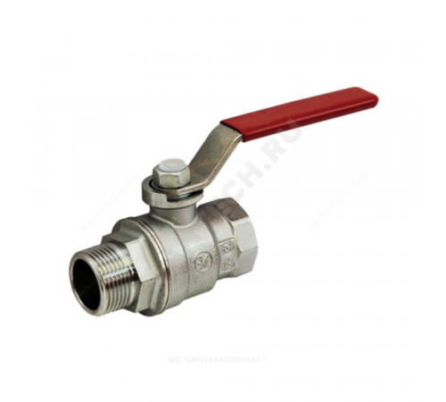 Кран шаровой латунь хром R854L Ду 32 Ру28 ВР/НР полнопроходной рычаг Giacomini R854LX026