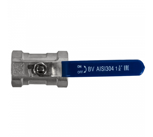 Кран шаровый муфтовый стандартнопроходной нержавеющий (1PC), AISI304 DN32 (1_1/4