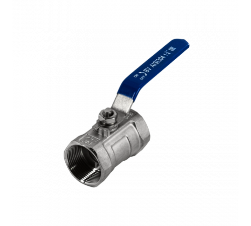 Кран шаровый муфтовый стандартнопроходной нержавеющий (1PC), AISI304 DN32 (1_1/4