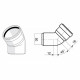 Отвод Rehau Raupiano Plus 45° 50 мм