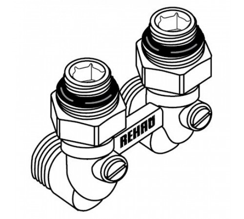 Узел присоединения Rehau 1/2x3/4 угловой