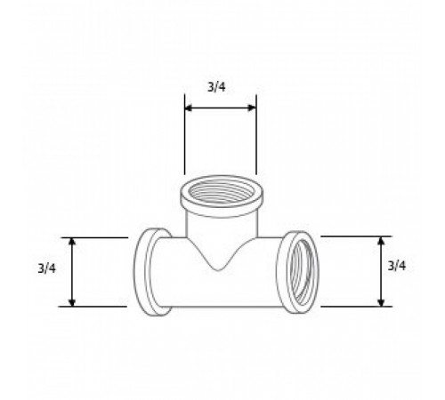 Тройник Royal Thermo 3/4x3/4x3/4