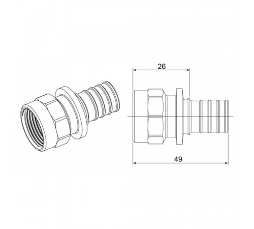 Переходник Rehau Rautitan RP 25x1/2 RX