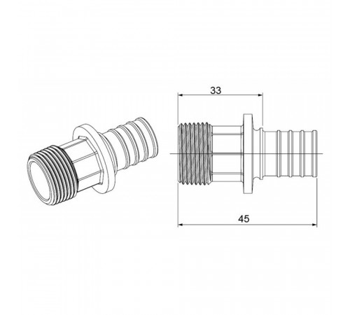 Переходник Rehau Rautitan R 16x1/2 MX бронза