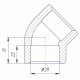 Угольник Kalde 3212-elb-400045 45° 40 мм