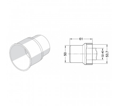 Переходник Rehau Raupiano Plus 50/40-30 на чугунную трубу