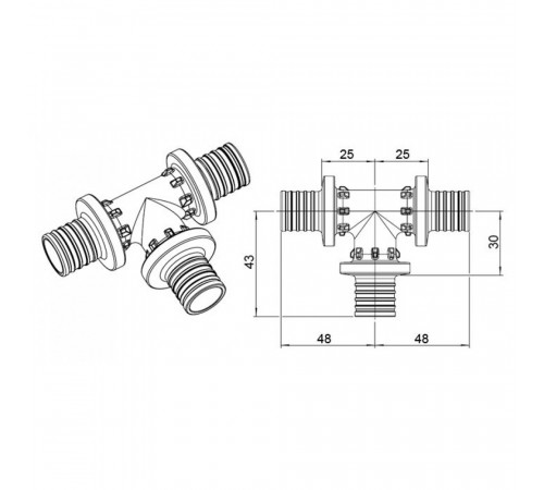 Тройник Rehau Rautitan PX 25-25-25