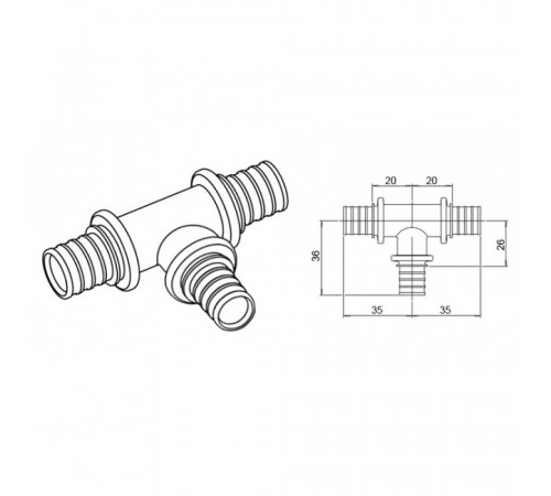Тройник Rehau Rautherm S 32-10-32