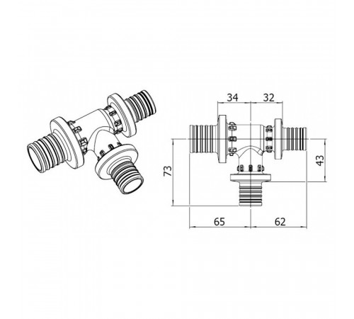Тройник Rehau Rautitan PX 40-32-32