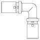 Угольник Oventrop Cofit P 90° 32 мм