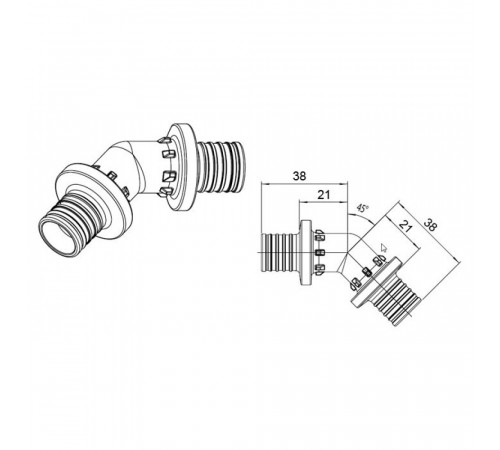 Угольник Rehau Rautitan PX 45° 20 мм