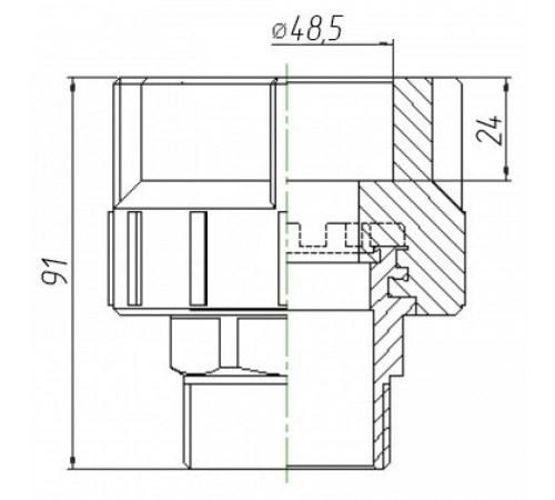 Муфта Kalde 3222-nmo-501b06 50х1 1/2