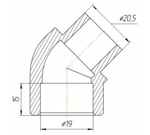 Угольник Kalde 3212-elt-200045 45° 20 мм внутренний/наружный