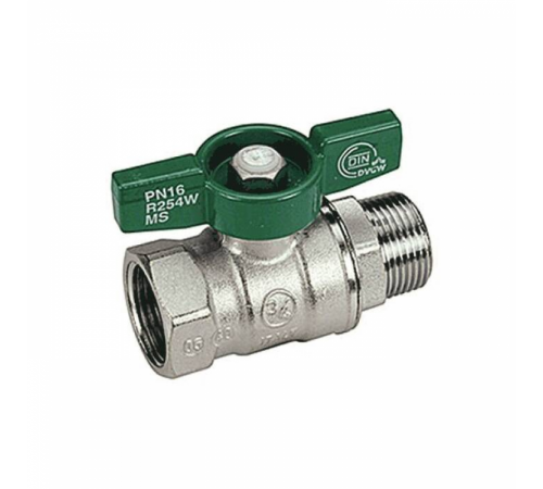 Кран шаровой латунь хром R254W Ду 25 Ру35 ВР/НР бабочка Giacomini R254WX025