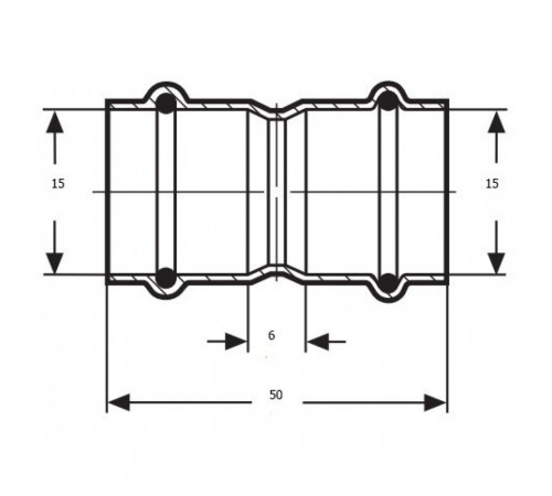 Муфта Viega 2415 Profipress c SC-Contur 15