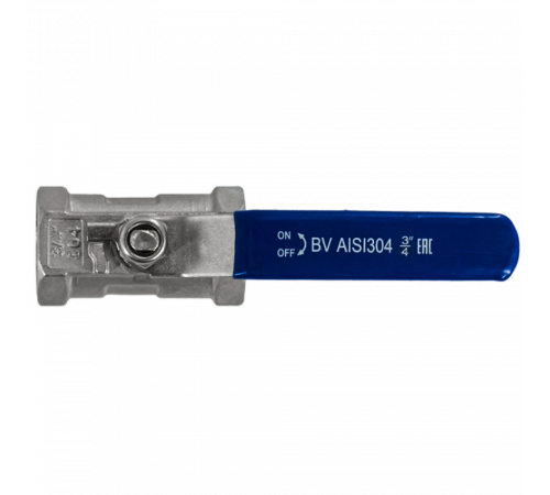 Кран шаровый муфтовый стандартнопроходной нержавеющий (1PC), AISI304 DN20 (3/4