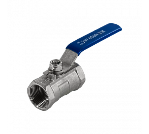 Кран шаровый муфтовый стандартнопроходной нержавеющий (1PC), AISI304 DN20 (3/4