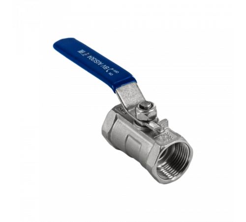 Кран шаровый муфтовый стандартнопроходной нержавеющий (1PC), AISI304 DN20 (3/4