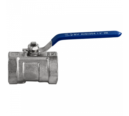 Кран шаровый муфтовый стандартнопроходной нержавеющий (1PC), AISI304 DN32 (1_1/4