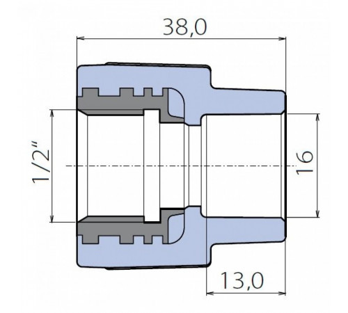 Переходник Ekoplastik 16x1/2 внутренняя резьба