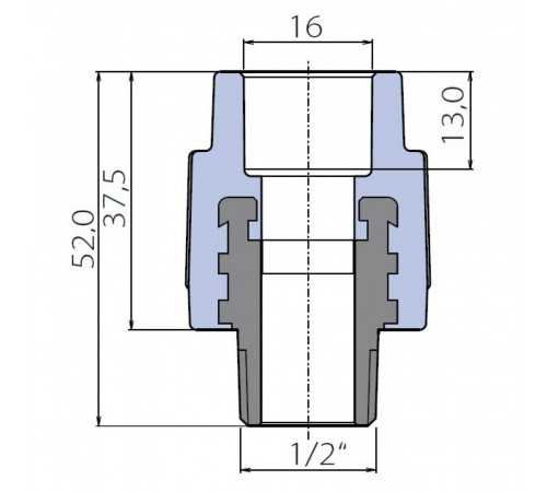 Переходник Ekoplastik 16x1/2 наружная резьба