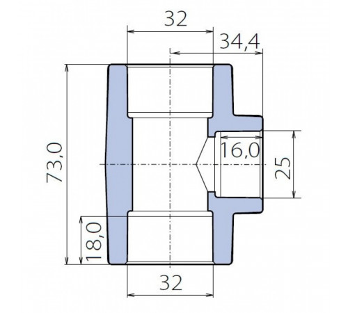 Тройник Ekoplastik 32x25x32 переходной