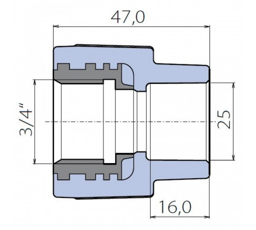 Переходник Ekoplastik 25x3/4 внутренняя резьба