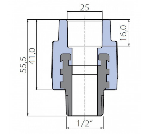 Переходник Ekoplastik 25x1/2 наружная резьба