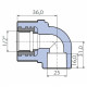 Угольник Ekoplastik90° 25x1/2 внутренняя резьба