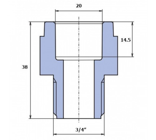 Переходник Ekoplastik 20x3/4 наружная резьба пластик
