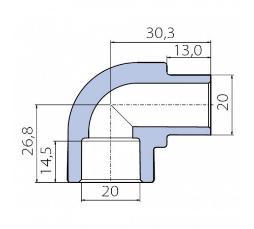 Угольник Ekoplastik90° 20 мм внутренний/наружный