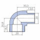 Угольник Ekoplastik90° 20 мм внутренний/наружный