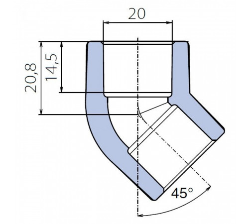 Угольник Ekoplastik 45° 20 мм