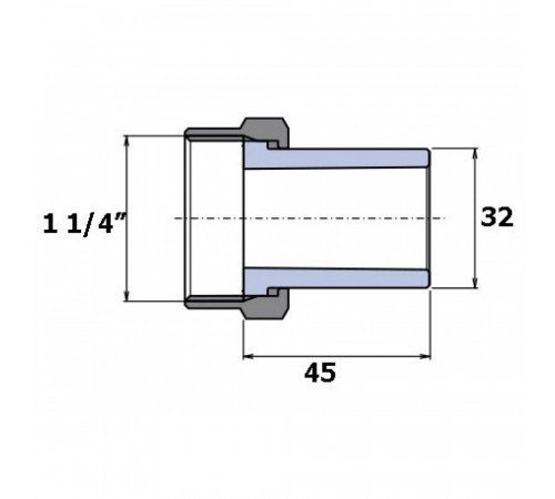 Переходник Ekoplastik 32x1 1/4 накидная гайка