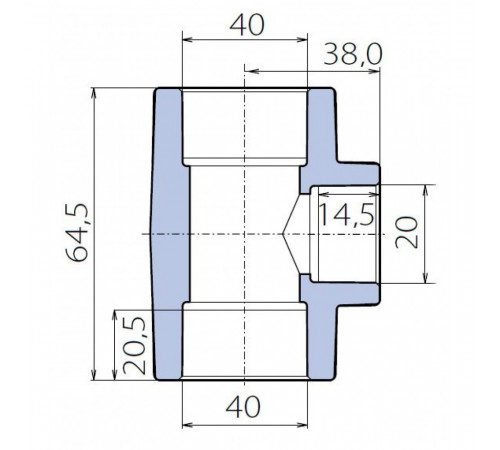 Тройник Ekoplastik 40x20x40 переходной
