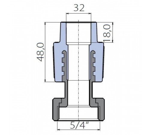 Переходник Ekoplastik 32x5/4 металлическая вставка