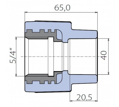 Переходник Ekoplastik 40x5/4 внутренняя резьба